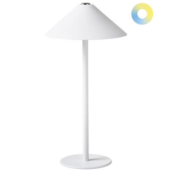 Langaton LED-pöytävalaisin FRANCOLI himmentimellä metalli Valkoinen