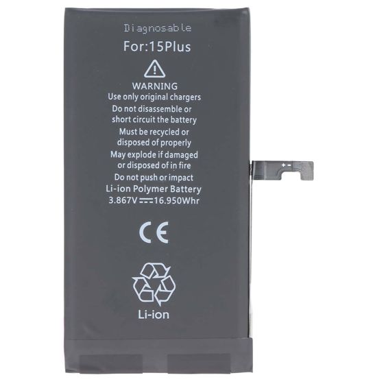 Akku Li-Polymer iPhone 15 Plus yhteensopiva A3039 3,86V