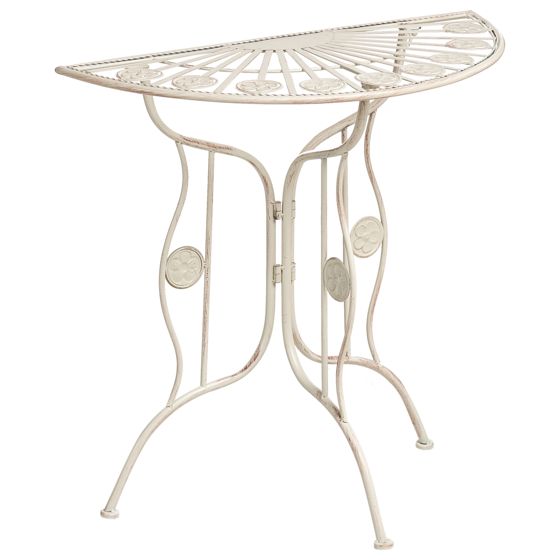 Bistropöytä COGGIA 80 cm 37 cm metalli Vaaleanbeige