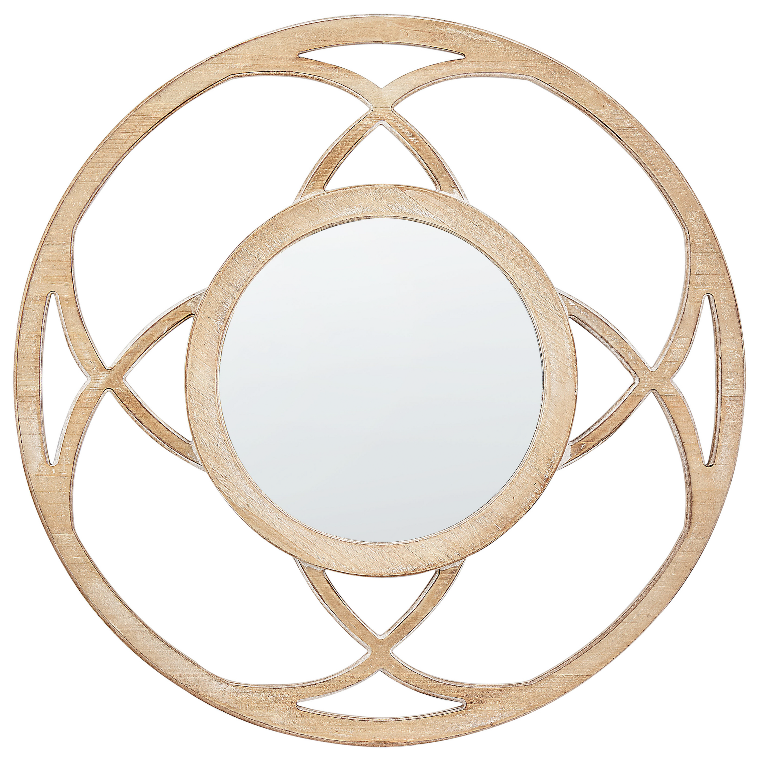 Seinäpeili IZTAPALAPA 60 cm 60 cm Vaalea pihtaviilu