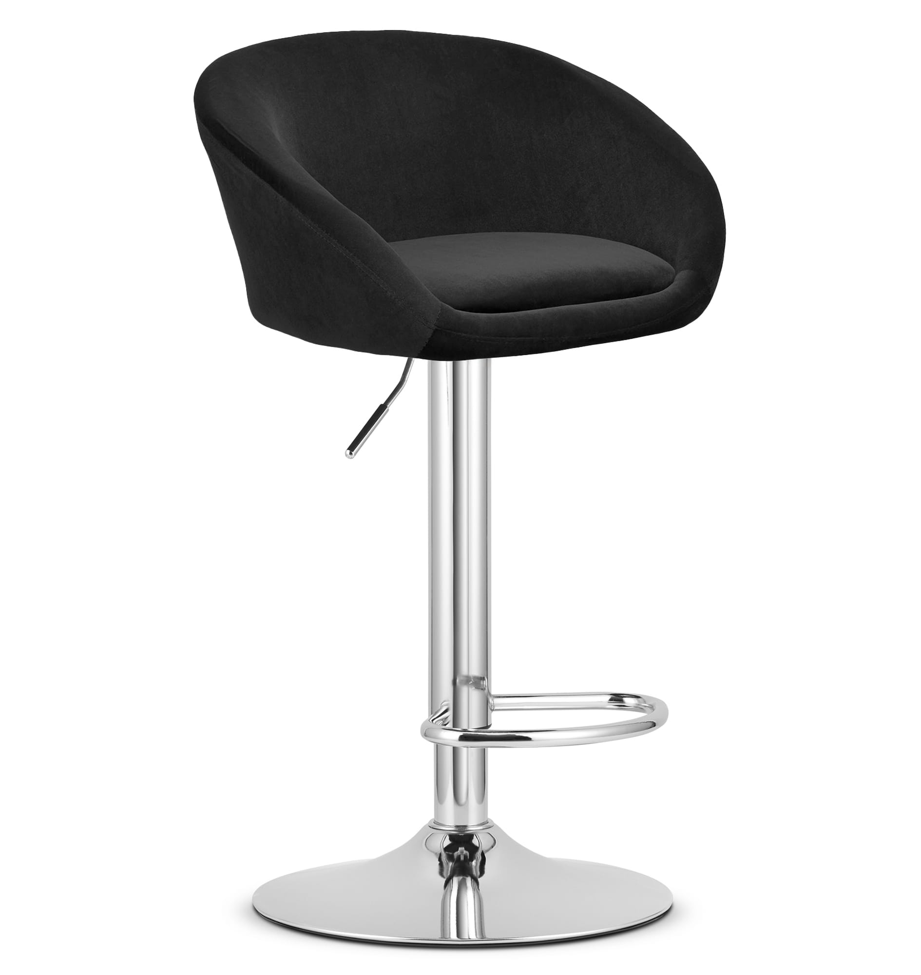 EAST-baarijakkara, musta sametti, kromattu jalka