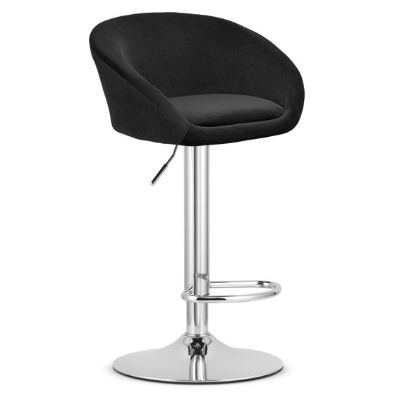 EAST-baarijakkara, musta sametti, kromattu jalka