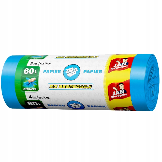 Vahvat roskapussit 60 l paperille 16 kpl sininen