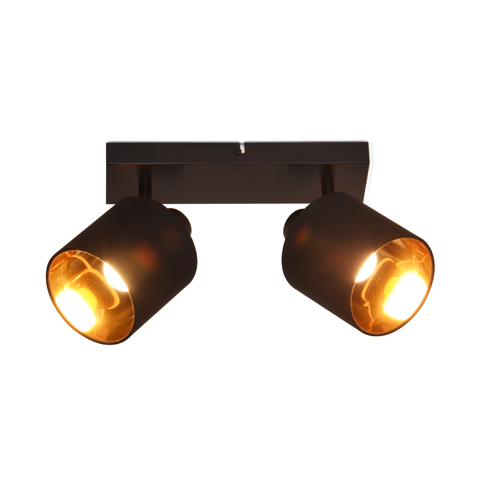 NETTLIFE 2 vintage mustaa kattokohdevalaisinta E14 350° kääntyvä kangasvarjostimella olohuoneeseen, makuuhuoneeseen, keittiöön, ilman polttimoa