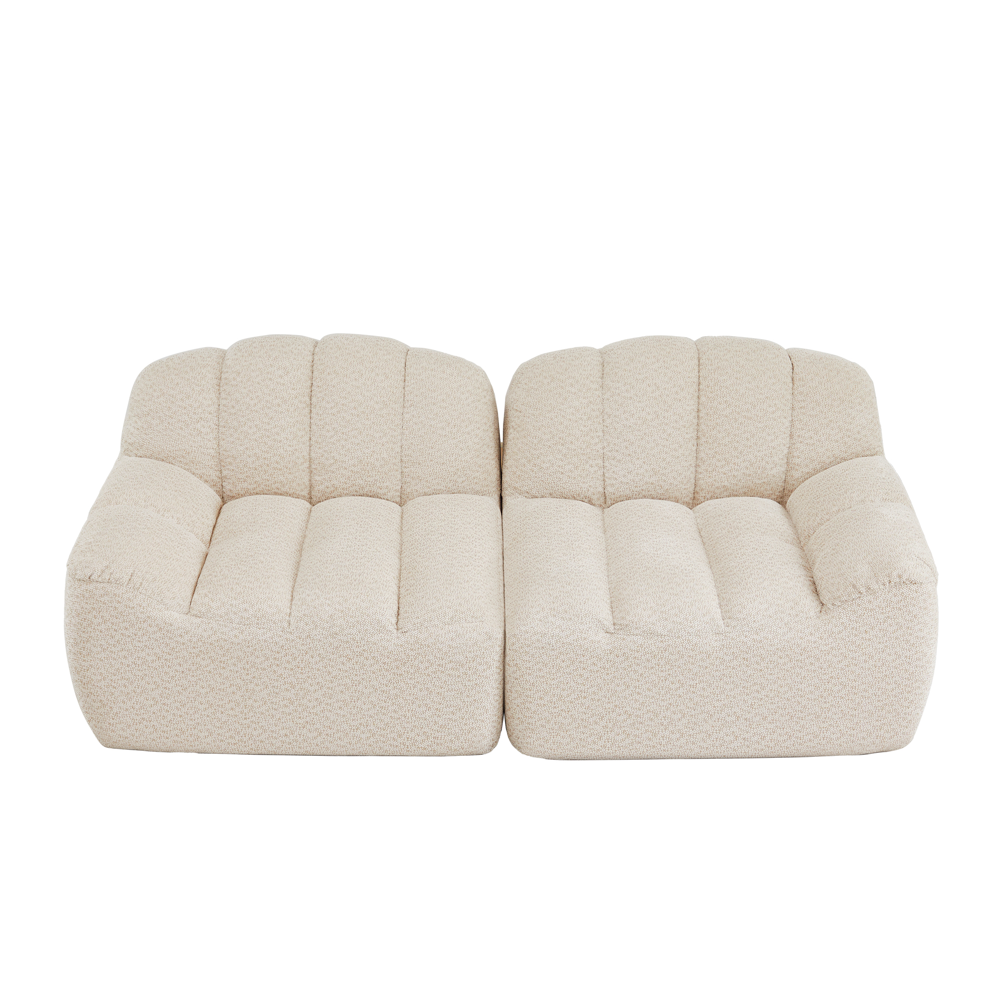 moduulisohva 3-paikkainen beige valkoinen granulaarinen villapellava moderni pehmeä säädettävä