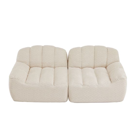 moduulisohva 3-paikkainen beige valkoinen granulaarinen villapellava moderni pehmeä säädettävä