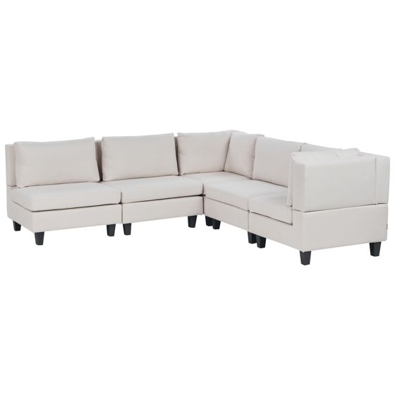 Moduulikulmasohva 5-istuttava UNSTAD kangas Vaaleanbeige Vasen