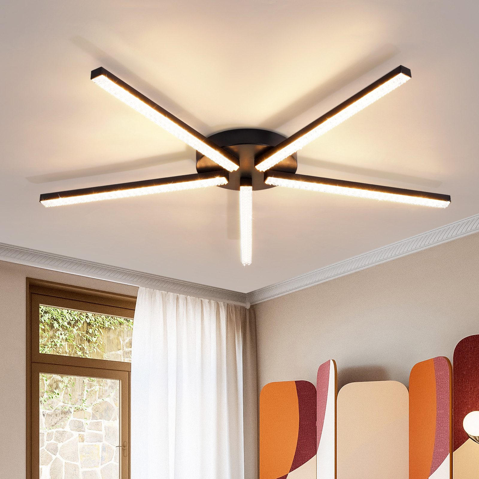 NETTLIFE LED-kattovalaisin 25W, musta 5-valoinen design-valaisin
