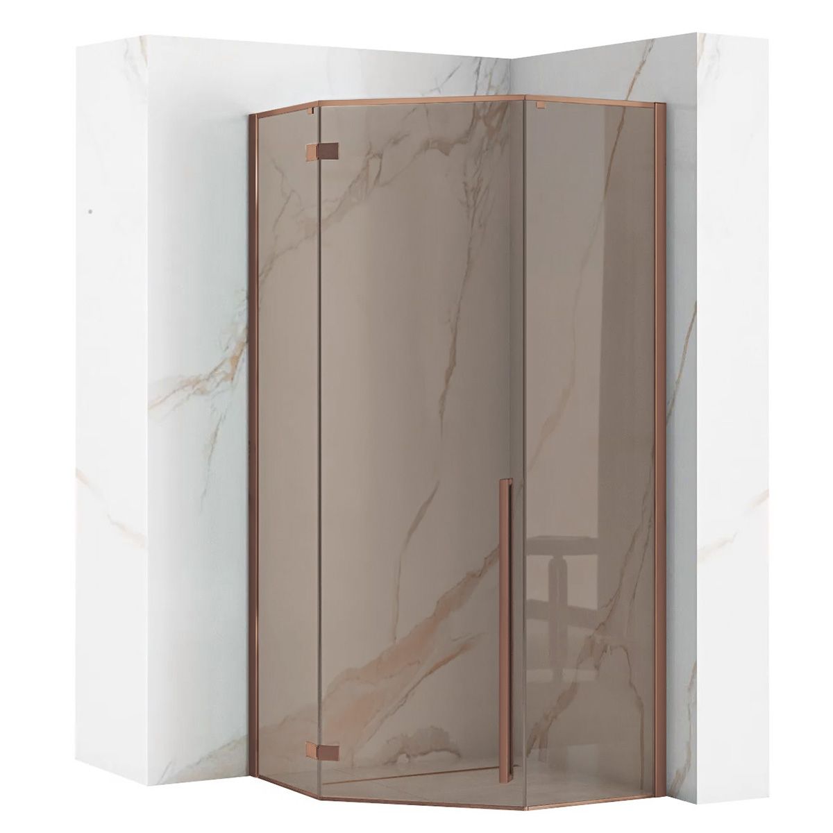REA Suihkukaappi Diamond 90 x 90 harjattu kupari, 90X90X195CM