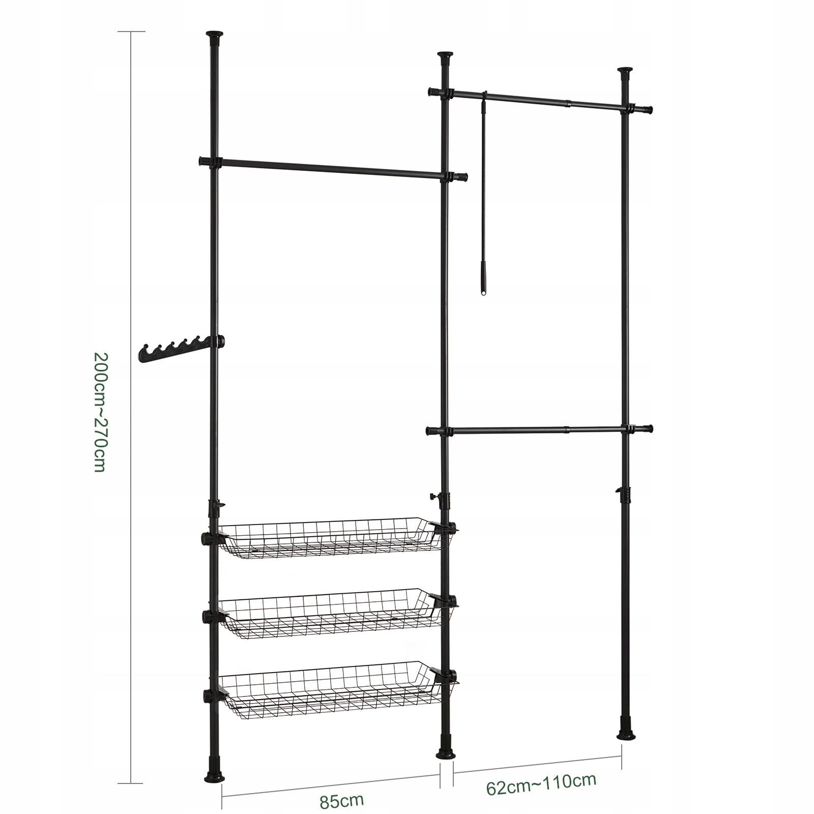 SoBuy Metallinen vaatekaappiteline FRG34-SCH ekologinen ja kestävä