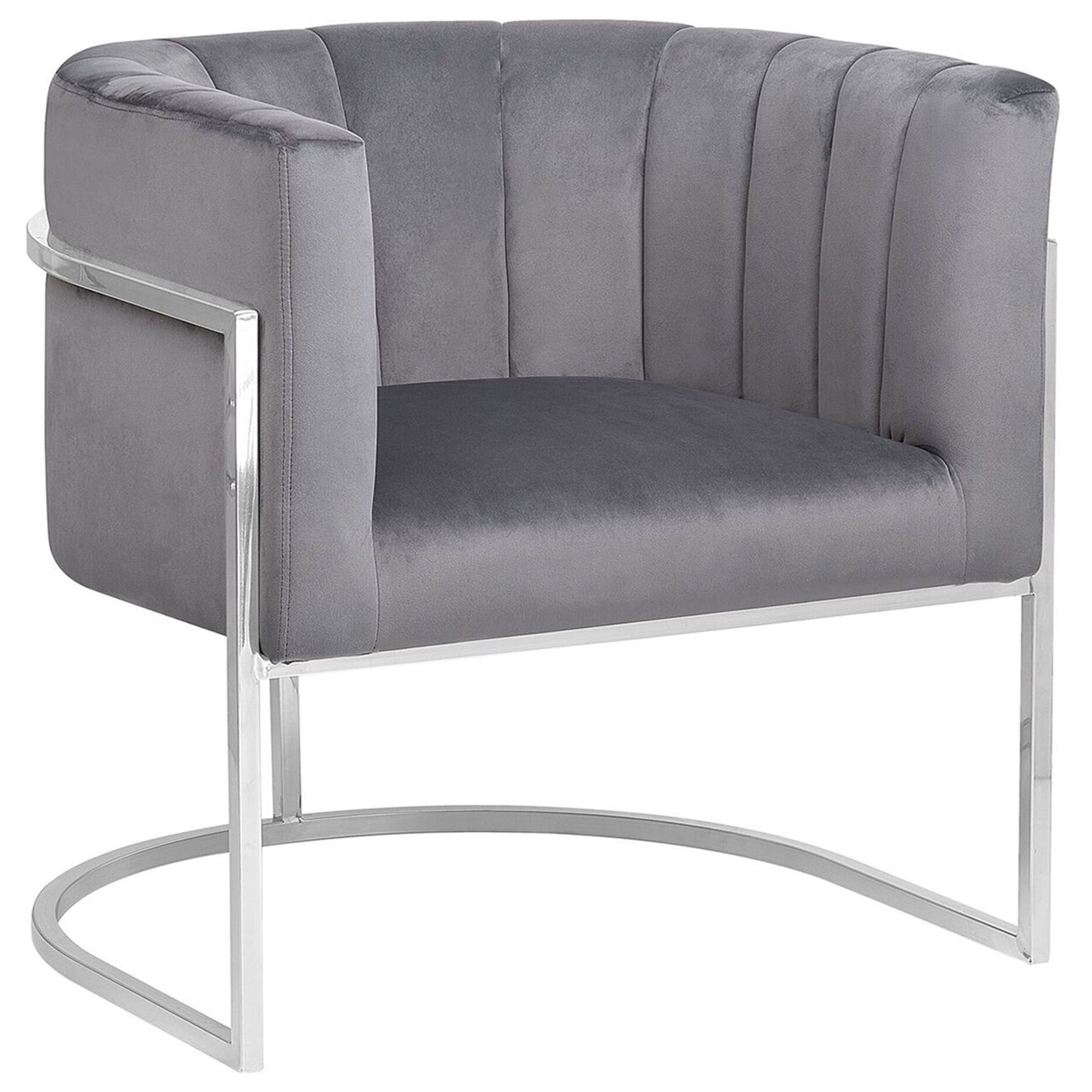 Nojatuoli LARVIK sametti Harmaa