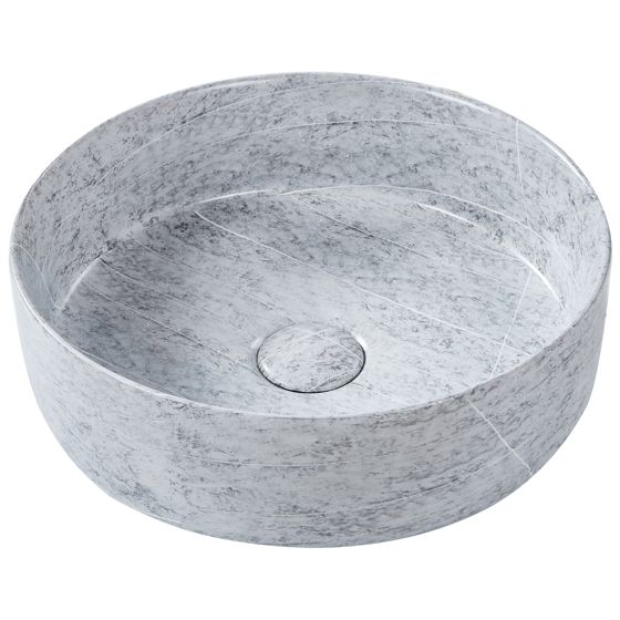 Pesuallas tason päälle GUDAR ⌀ 37 cm Keramiikka Harmaa betonikuvio