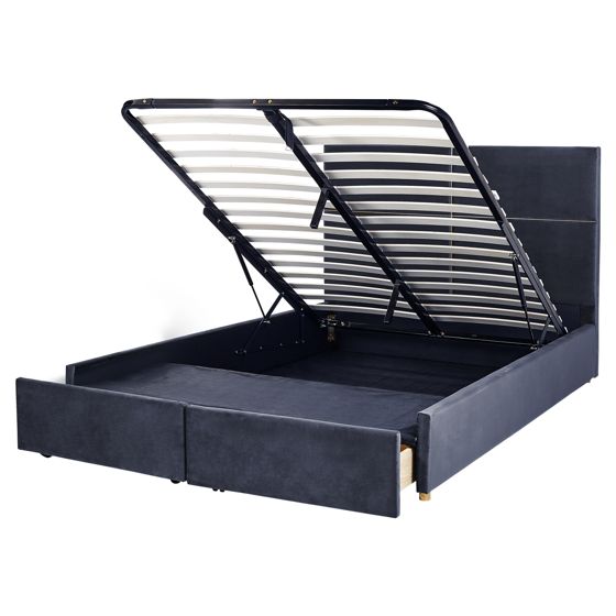 Sänky säilytystilalla sametti VERNOYES 160 x 200 cm Musta