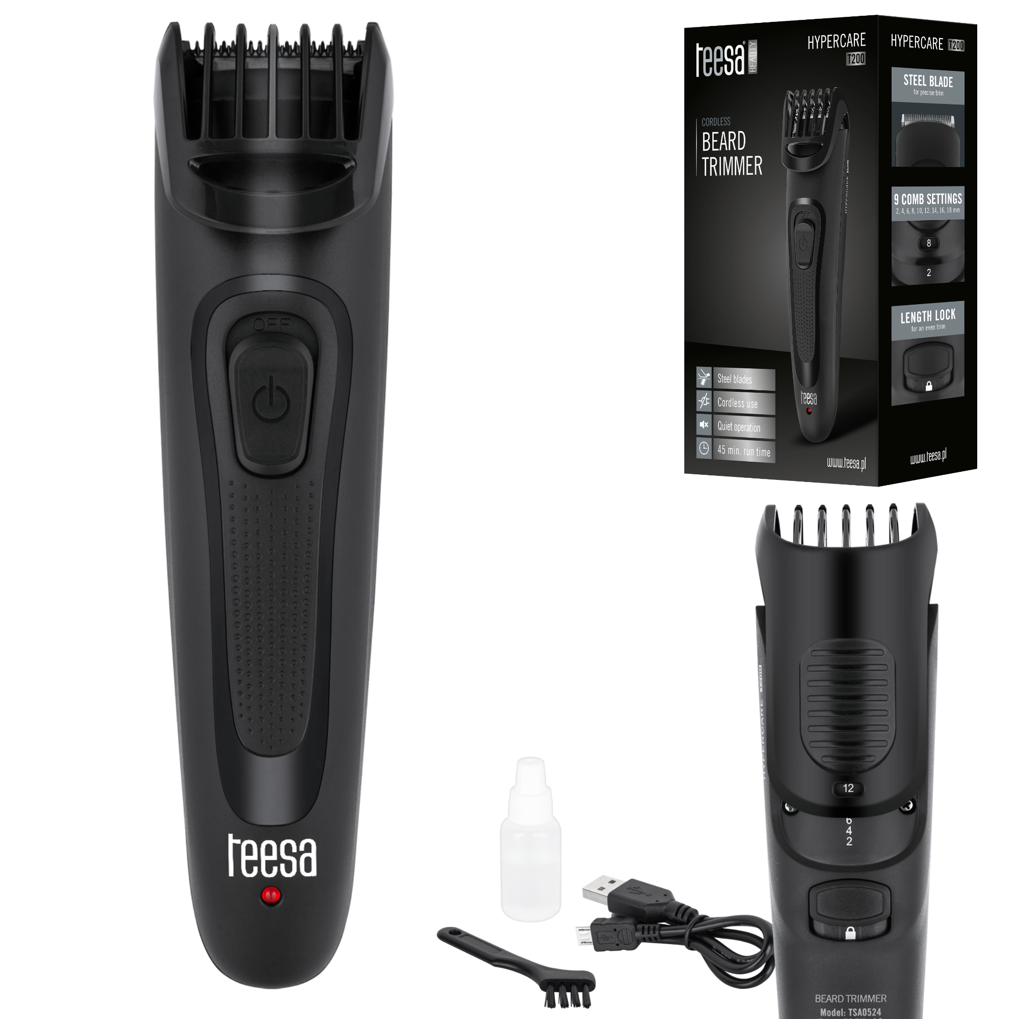 Teesa T200 langaton ladattava partatrimmeri