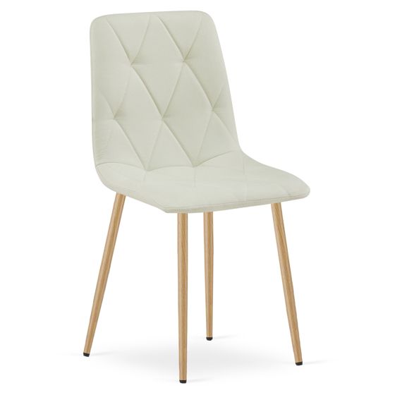 LIBRA verhoiltu tuoli, beige kangas, puunväriset jalat (1 kpl)