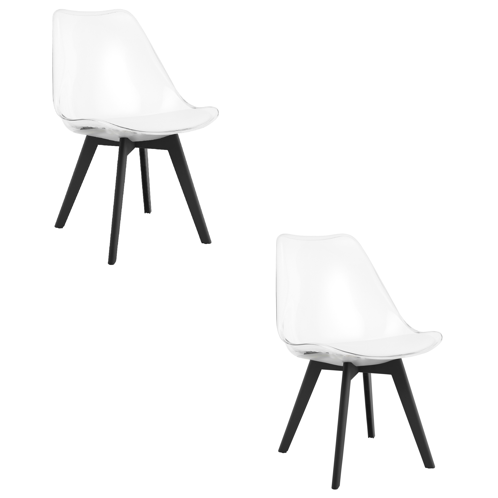 MARK-tuoli - läpinäkyvät / mustat jalat x 2