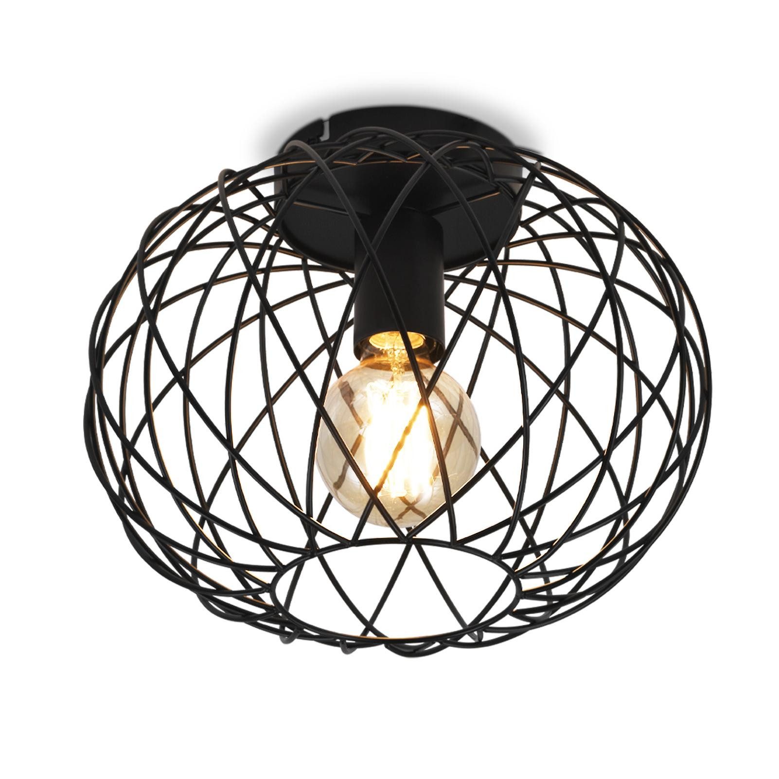 NETTLIFE E27 musta vintage metallivalaisin 30cm 40W teollisuustyylin kattolamppu olohuoneeseen makuuhuoneeseen tai keittiöön