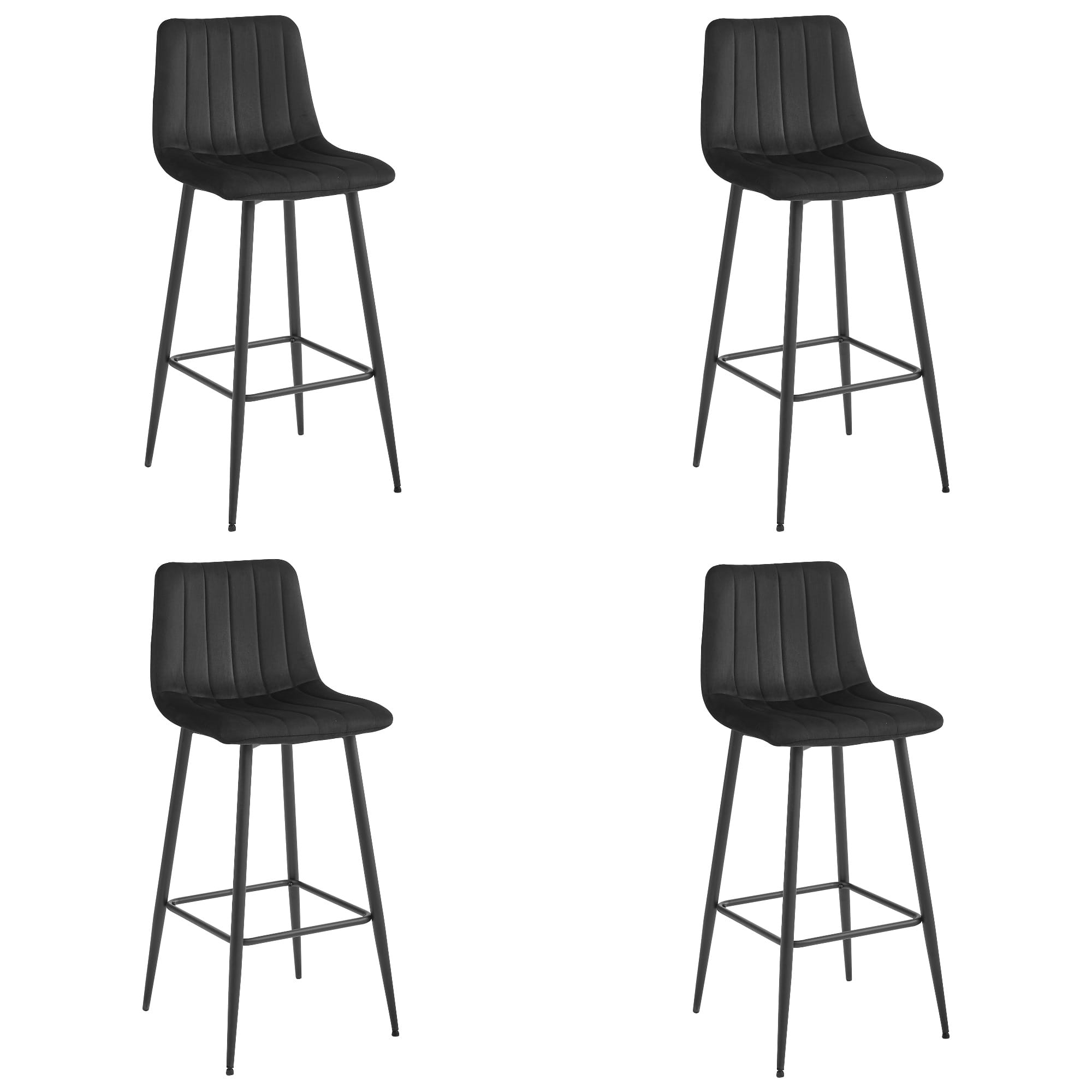 POZZA-jakkara - musta sametti / mustat jalat x 4