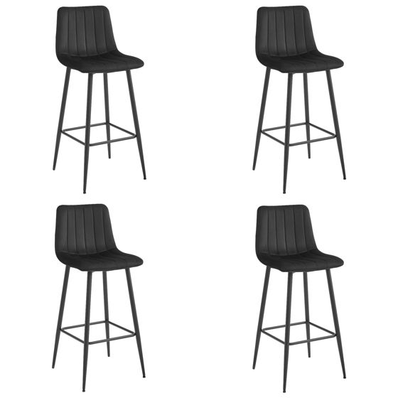 POZZA-jakkara - musta sametti / mustat jalat x 4