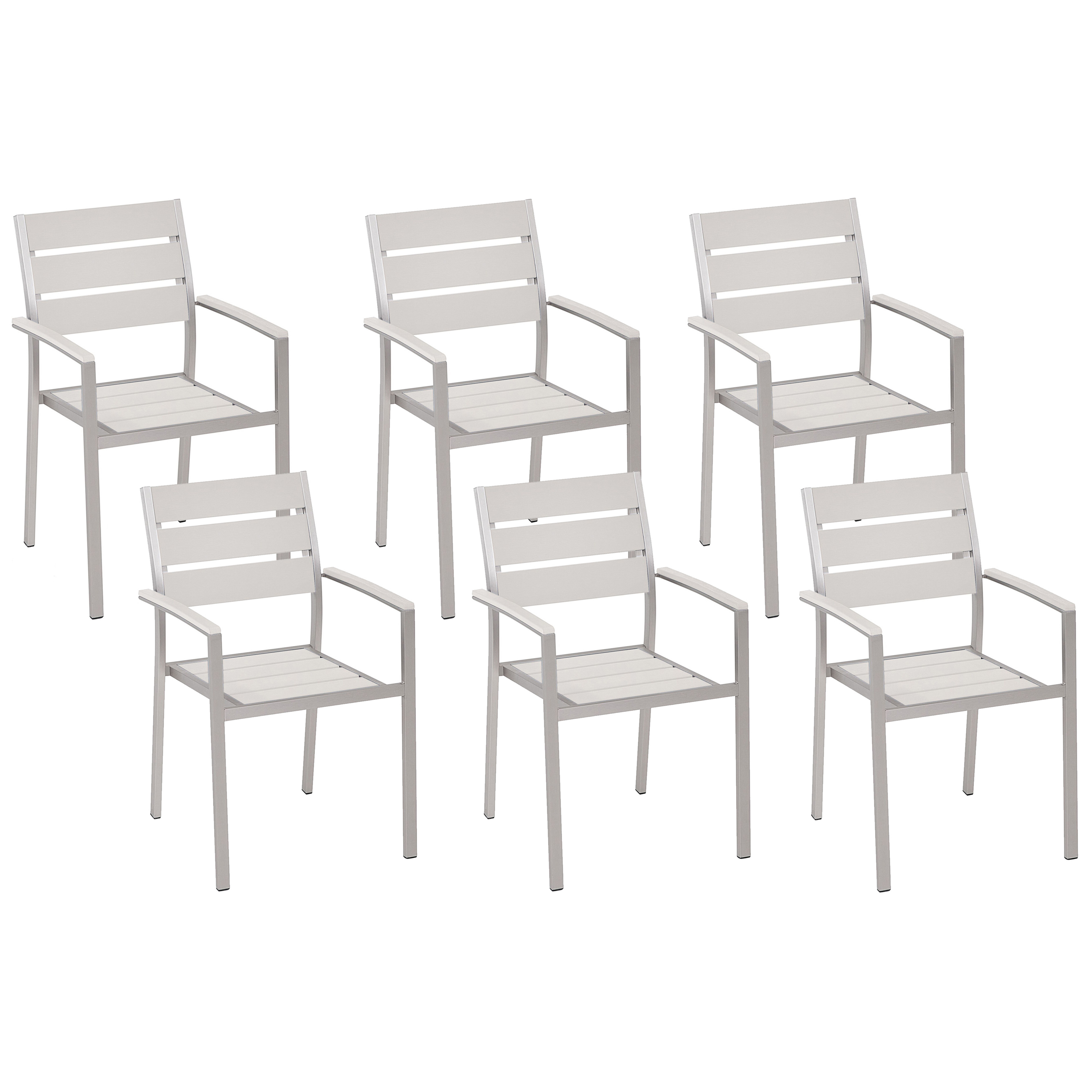 Puutarhatuolisetti 6 kpl VERNIO Valkoinen