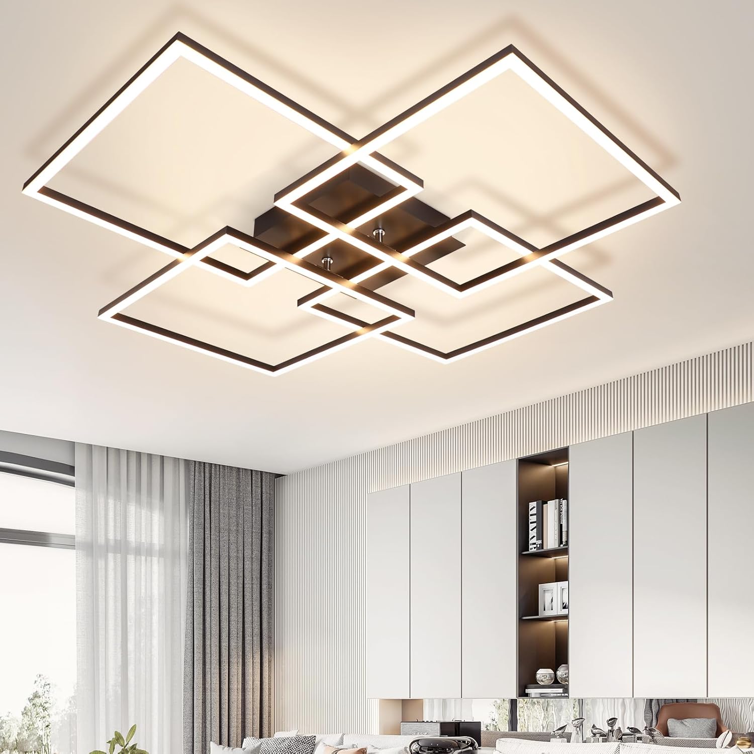 NETTLIFE LED - kattovalaisin, 4 musta, moderni, 32W, 3000K, lämmin, valkoinen