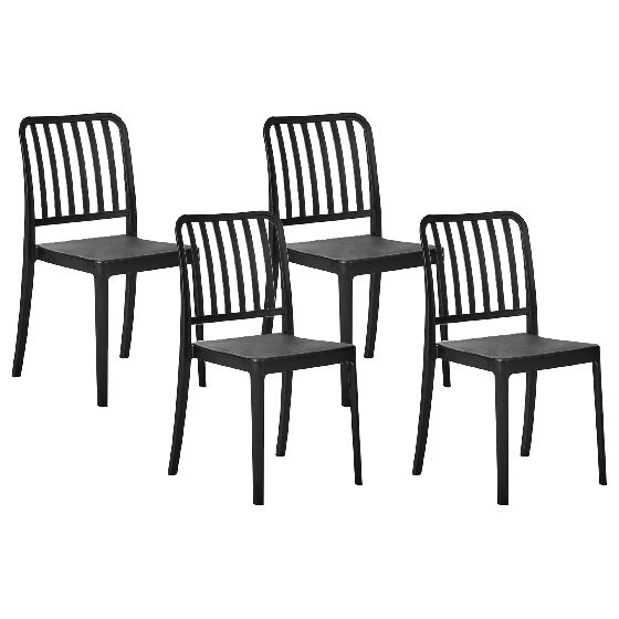 Puutarhatuolisetti 4 kpl SERSALE synteettinen materiaali Musta