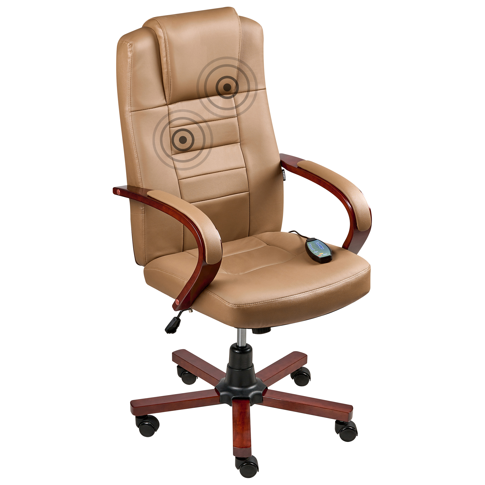 Hierontatuoli DIAMOND lämmittävä nahka Vaaleanruskea