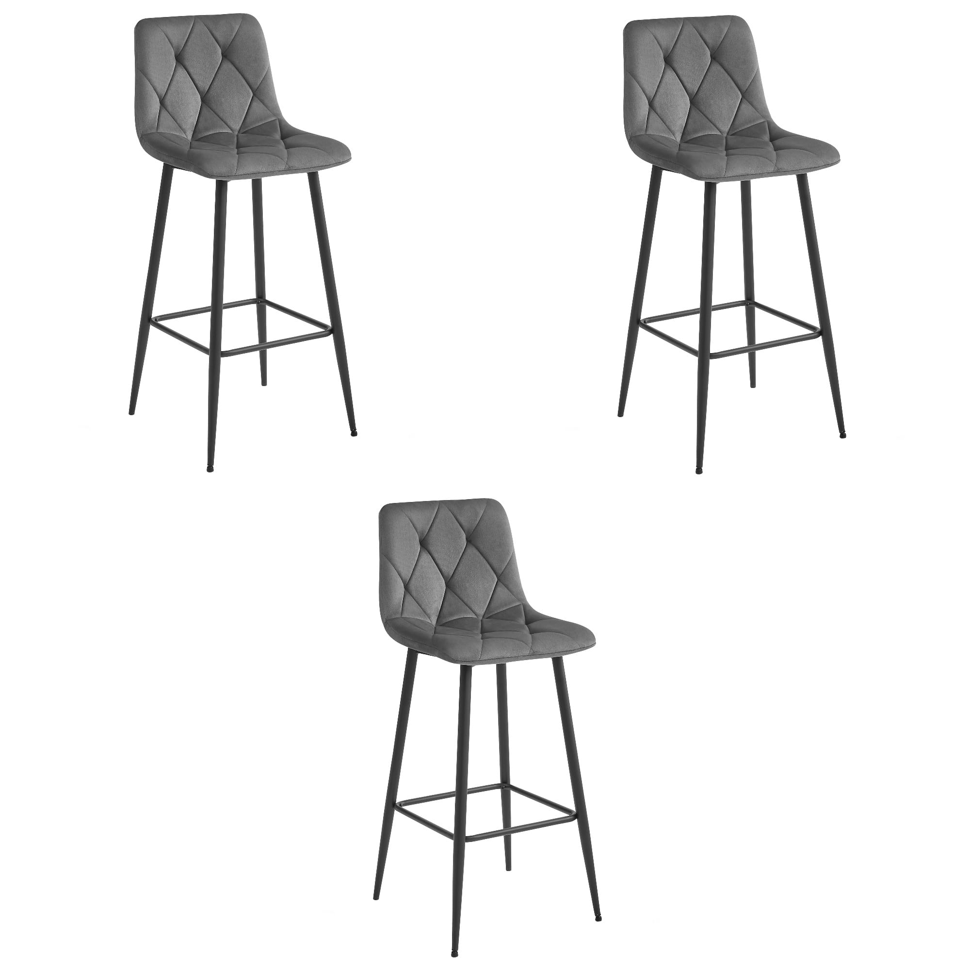 NADO jakkara - tummanharmaa sametti / mustat jalat x 3