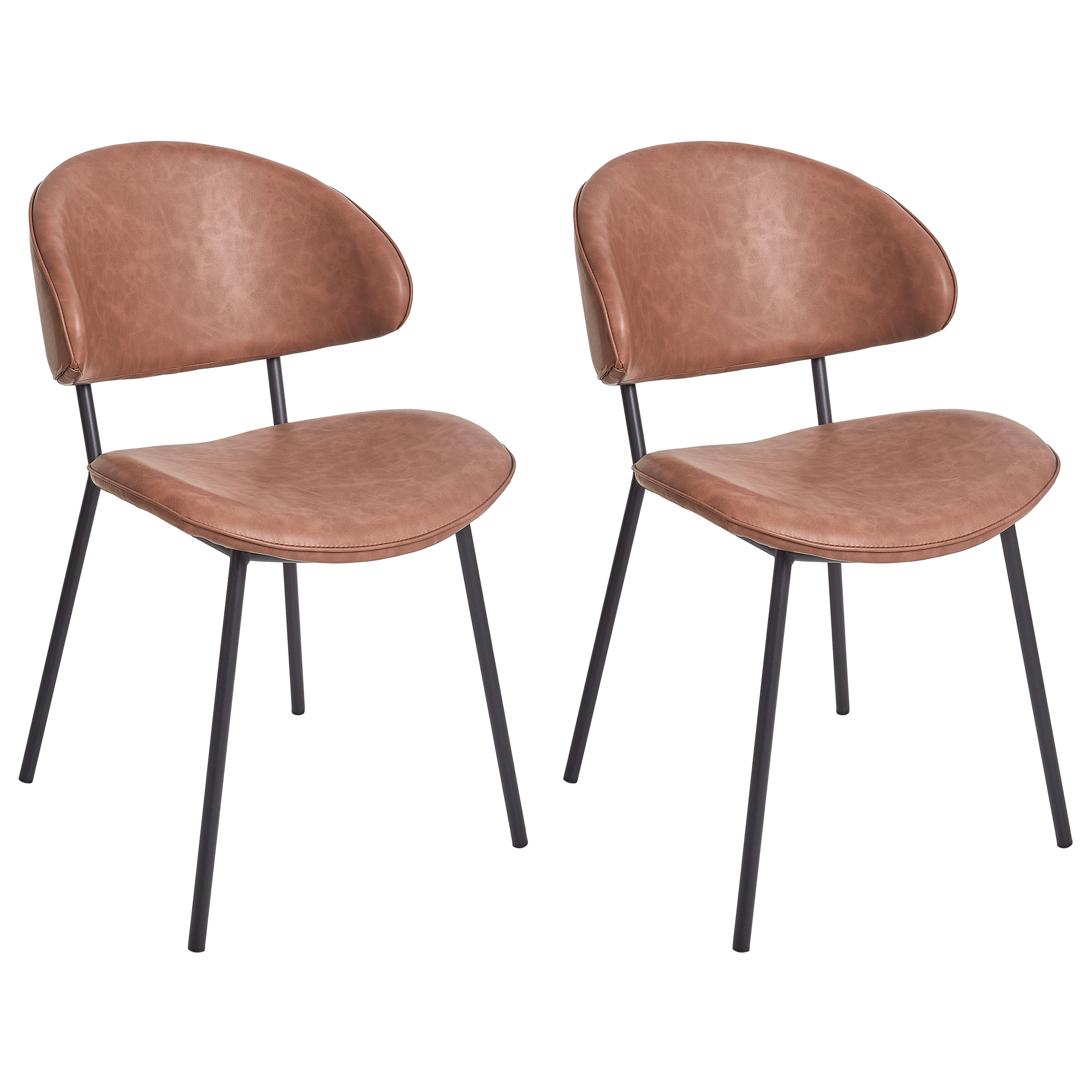 Ruokatuolisetti 2 kpl KIANA keinonahka Ruskea