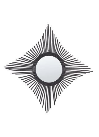 Seinäpeili MAJENE 60 cm 60 cm rottinki Musta