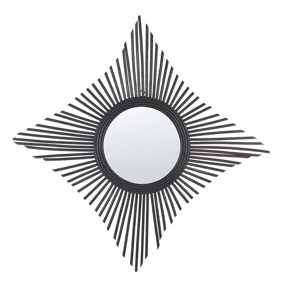 Seinäpeili MAJENE 60 cm 60 cm rottinki Musta