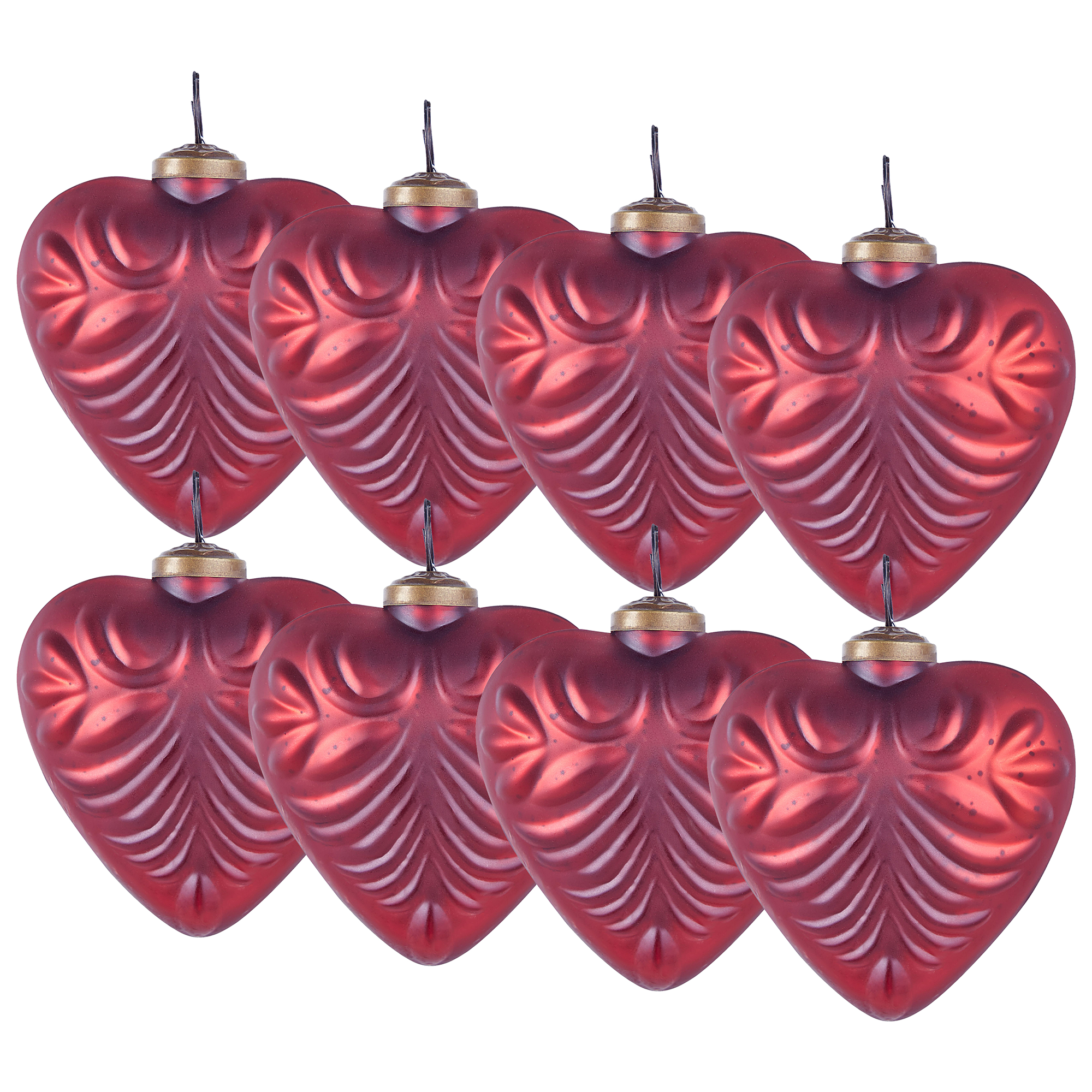 Kuusenkoristesetti 8 kpl FERIABLE lasi Punainen