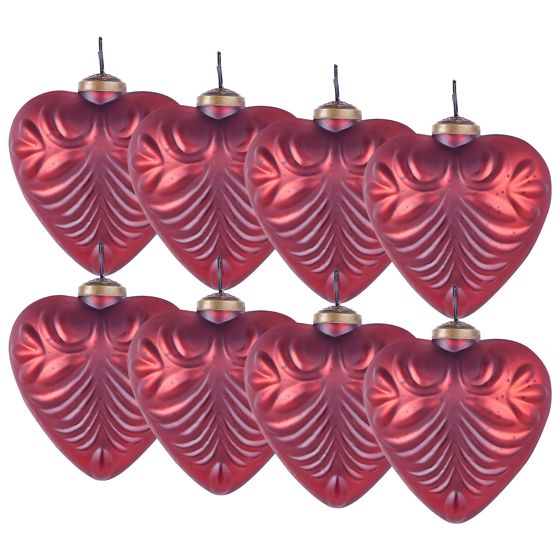 Kuusenkoristesetti 8 kpl FERIABLE lasi Punainen