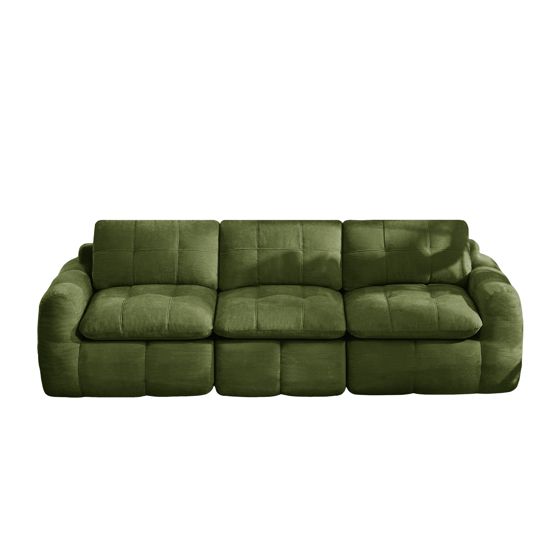 moduulisohva 3-paikkainen vihreä chenille moderni ergonominen säädettävä