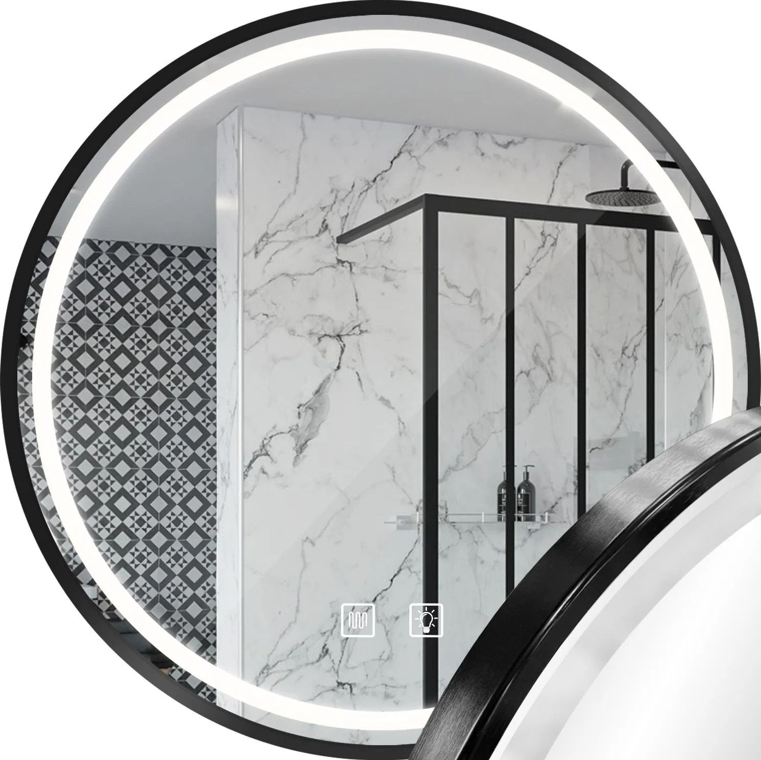 REA peili LED P11395 MMJ 60 Musta, 2x60x60cm