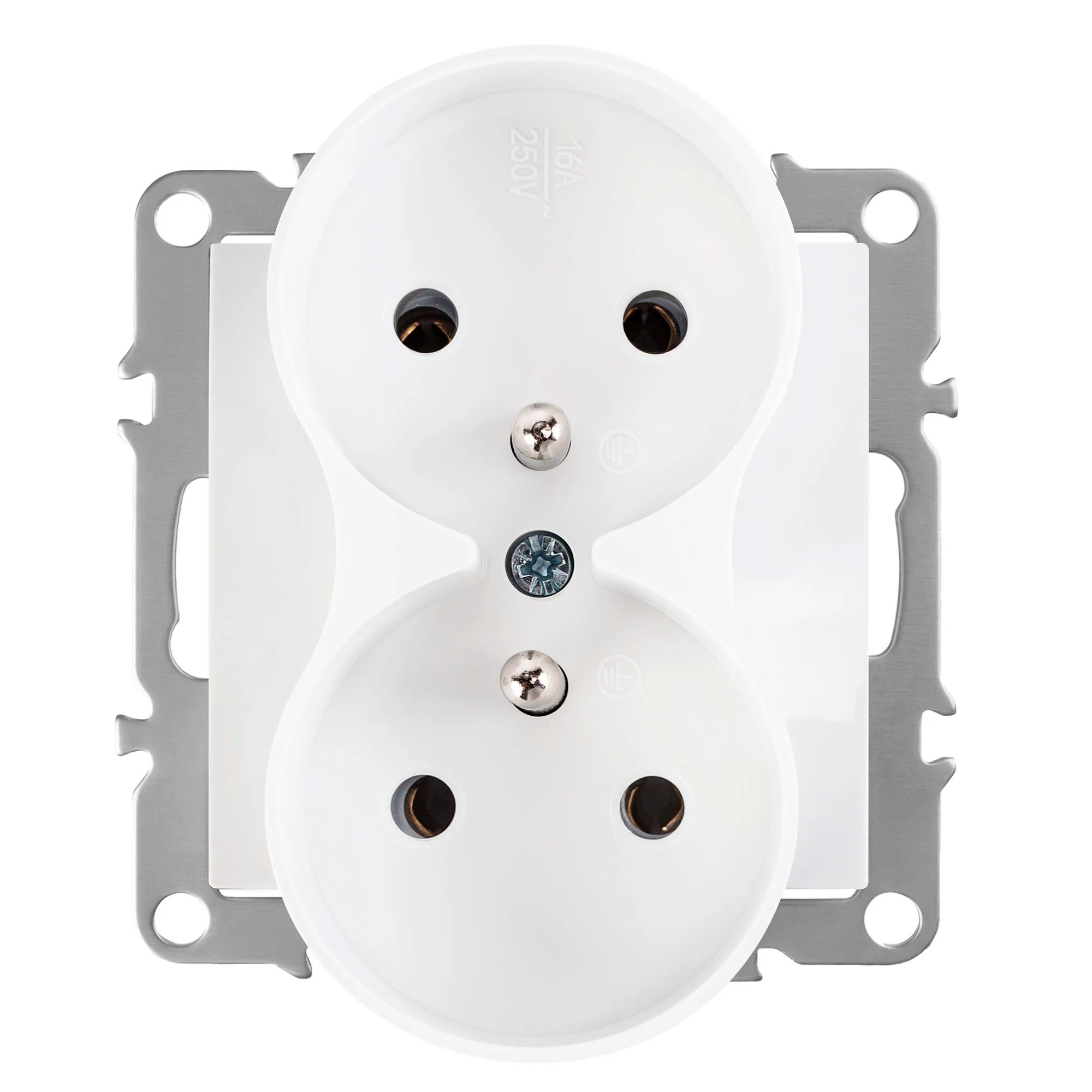 Toolight Kaksiosainen maadoitettu pistorasia OSTE JNH002-G Valkoinen 5, 1x7, 4x8, 4cm