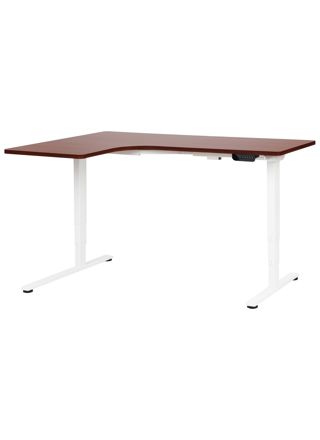 Sähkösäädettävä vasen kulmatyöpöytä DESTINES Ruskea/valkoinen 160 cm 109 cm Vasen