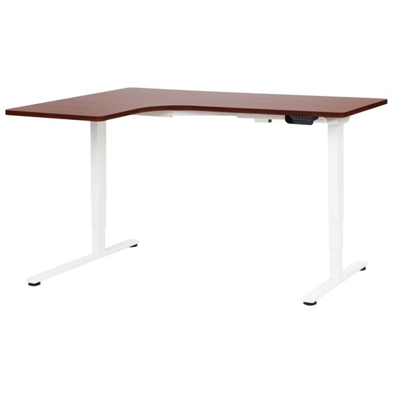 Sähkösäädettävä vasen kulmatyöpöytä DESTINES Ruskea/valkoinen 160 cm 109 cm Vasen