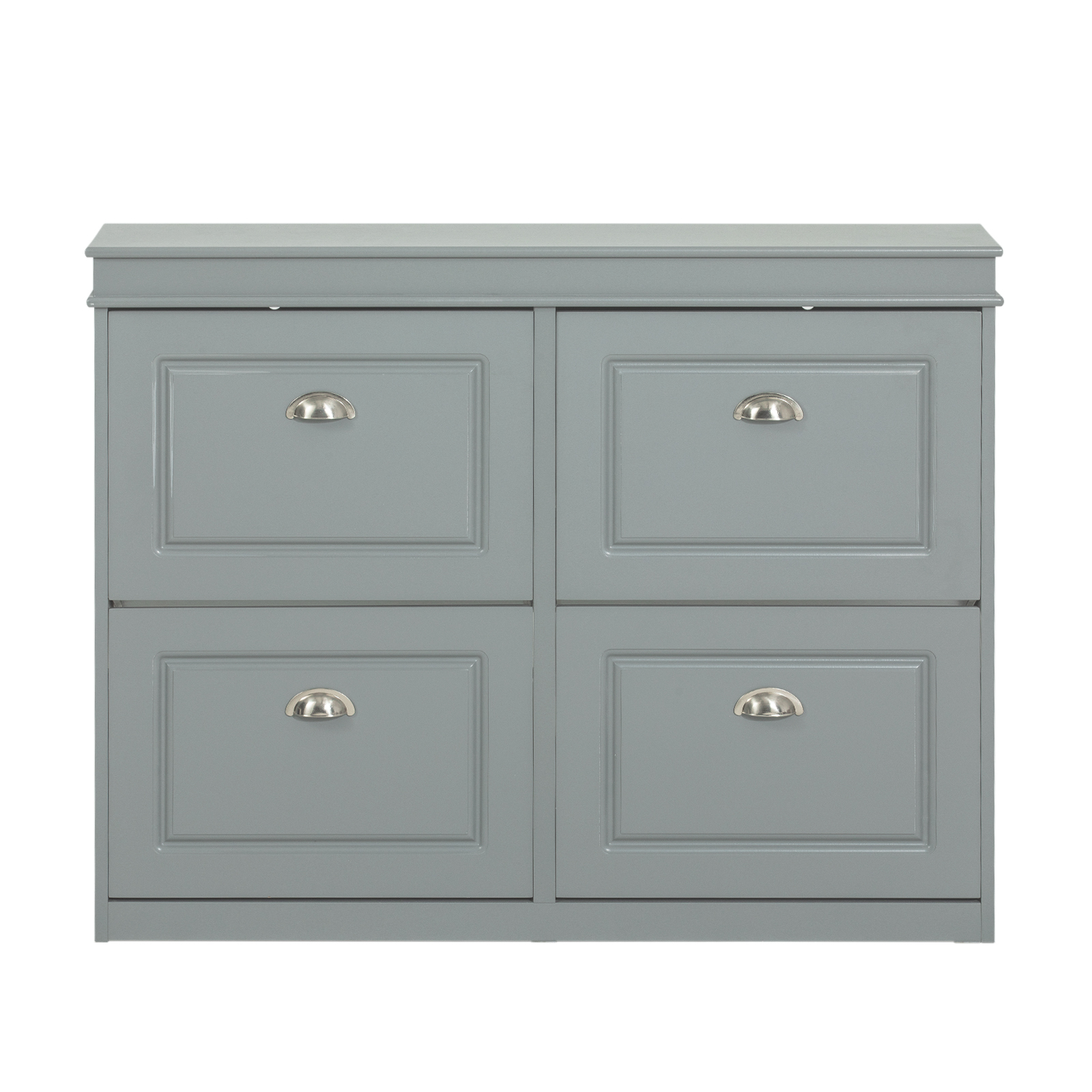 SoBuy Kenkäkaappi FSR79-HG - 4-ovinen puukuitulevy, tilaa säästävä