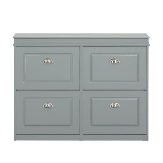 SoBuy Kenkäkaappi FSR79-HG - 4-ovinen puukuitulevy, tilaa säästävä