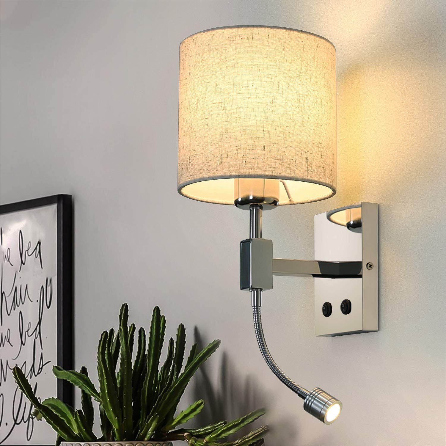 ZMH LED-seinävalaisin valkoinen LED E27