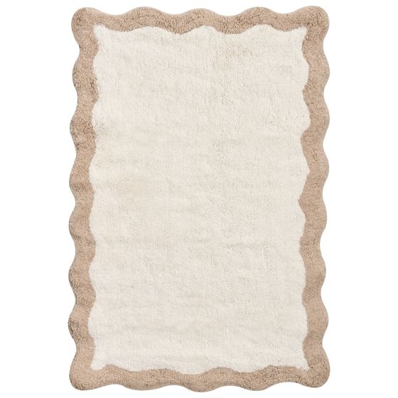 Kylpyhuonematto NANGAL Ruskea/beige 60 x 90 cm puuvilla