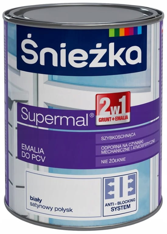 Śnieżka Supermal öljy-ftaali PVC emali 0,75 L valkoinen