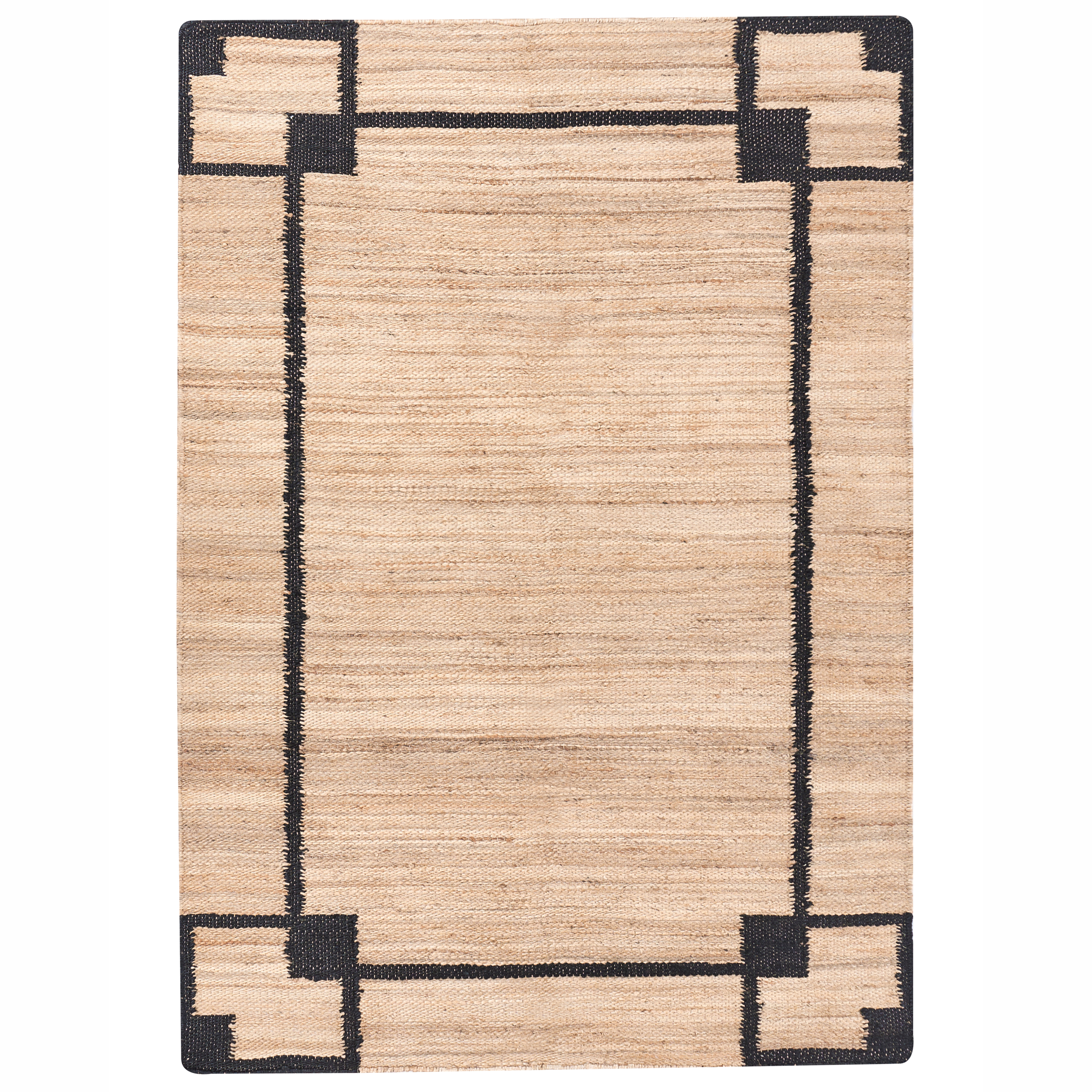 Matto GONDIA Musta/beige 160 x 230 cm Juutti
