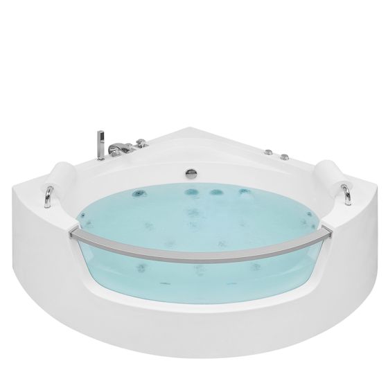 Kulmaporeamme LED-valolla MANGLE 201 x 150 cm Valkoinen