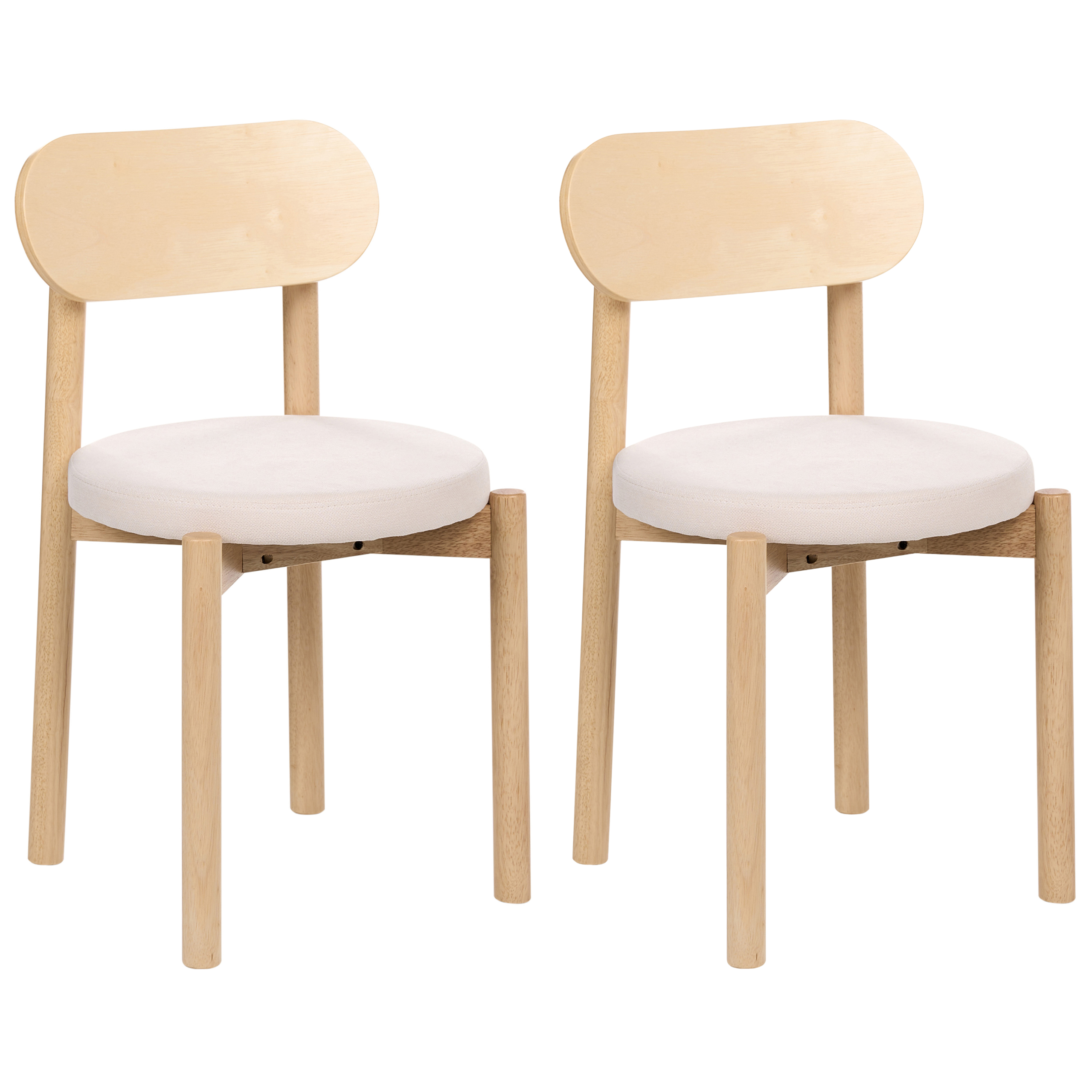 Ruokatuolisetti 2 kpl PAULINA Puu Vaaleanruskea/vaaleanbeige