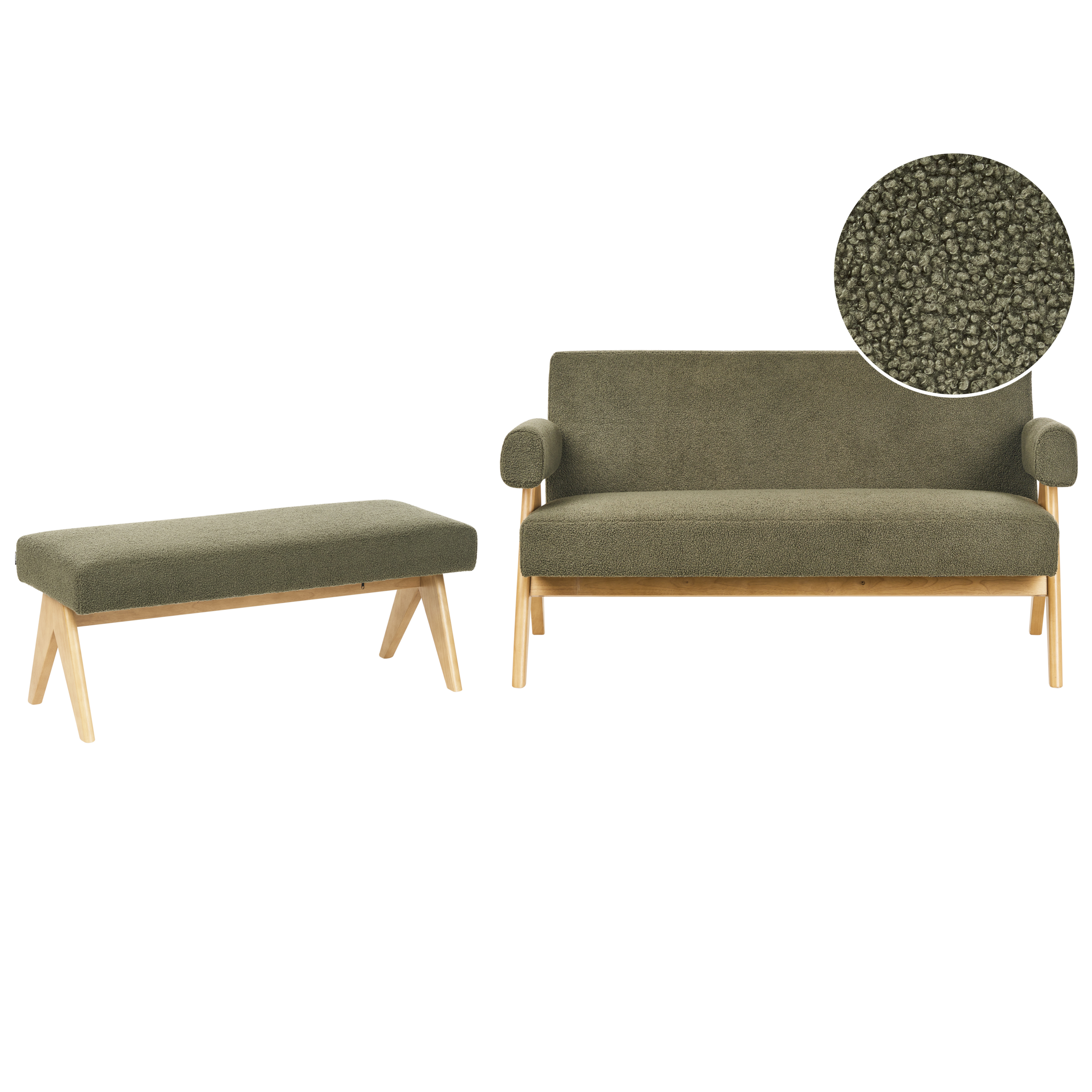 Sohvaryhmä TAMRE buklee Vihreä/vaaleanruskea