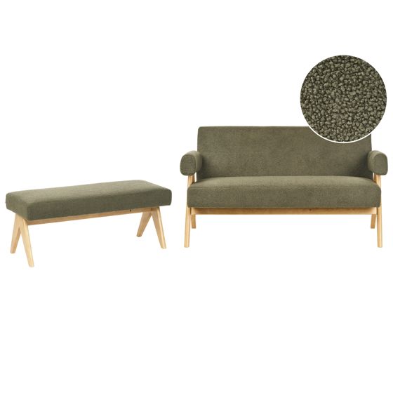 Sohvaryhmä TAMRE buklee Vihreä/vaaleanruskea