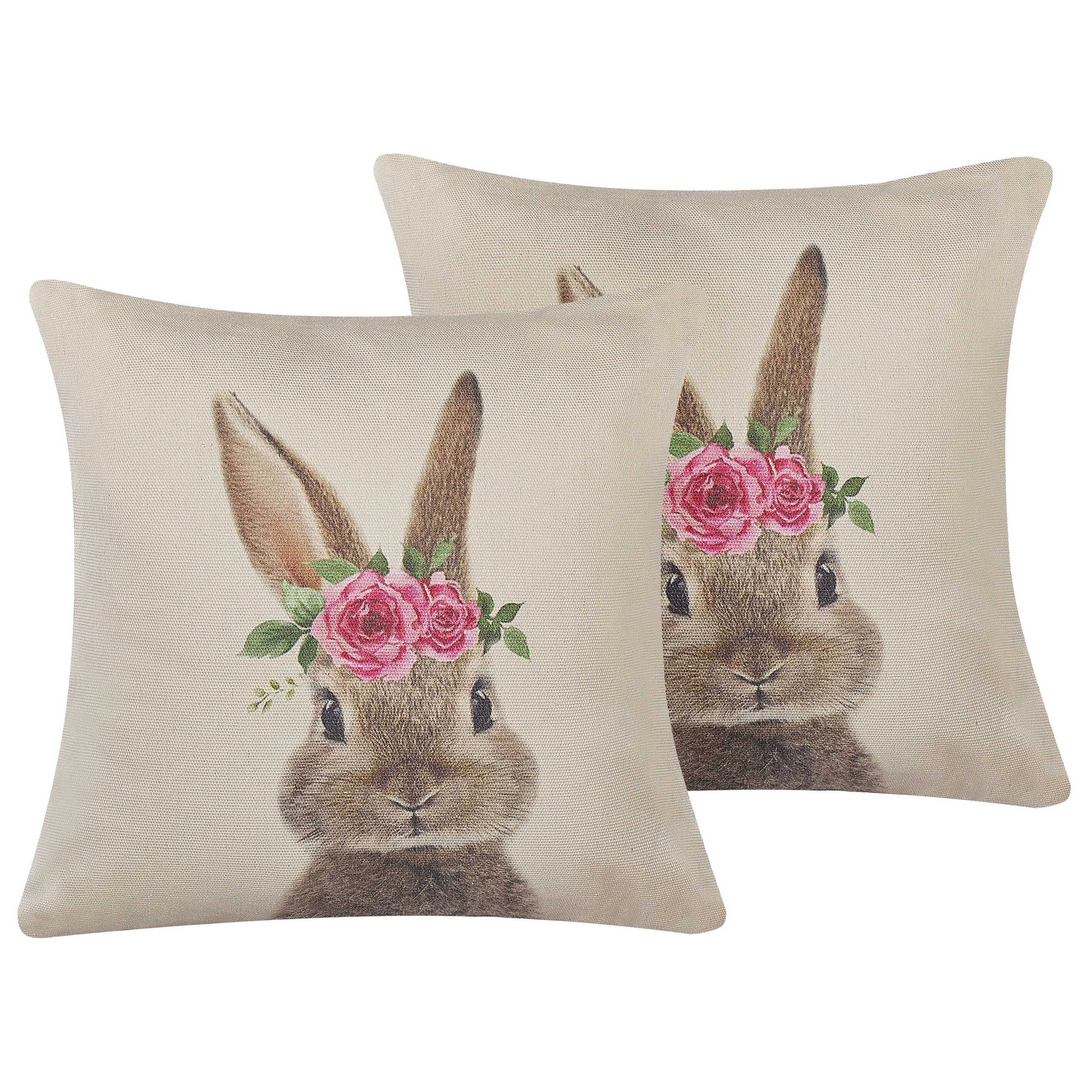 Koristetyynysetti 2 kpl TULIPA 45 x 45 cm Ruskeanharmaa