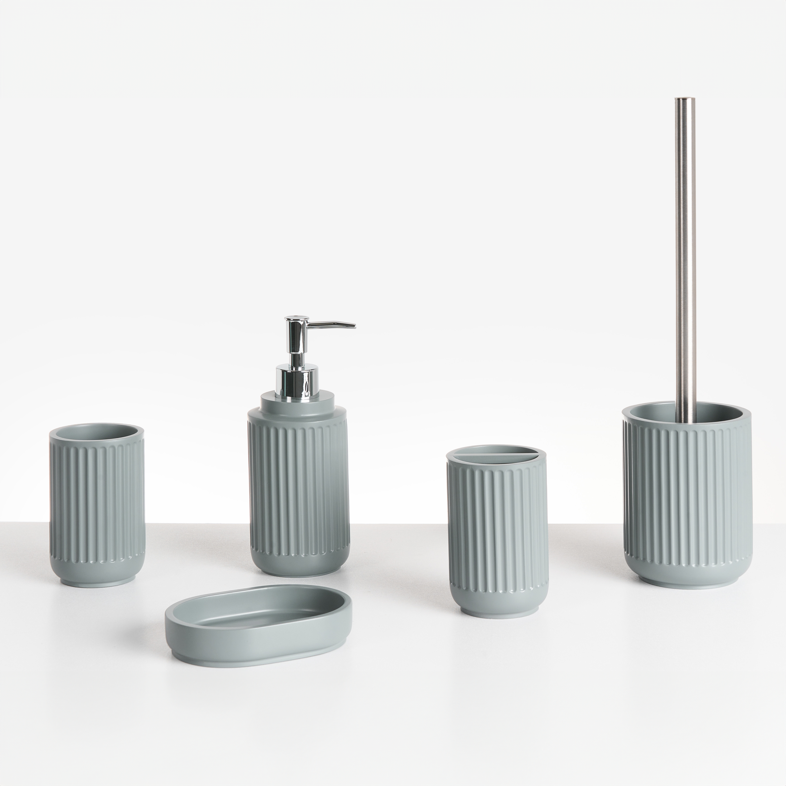 Kylpyhuonesetti 5 osaa HUARMEY Vaaleanharmaa